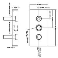 32-459014N-1SS MODULAR SOLUTIONS PNEUMATIC PLATE 45MM X 90MM WITH GASKET 1/4 NPT THREADED CENTER THRU HOLE